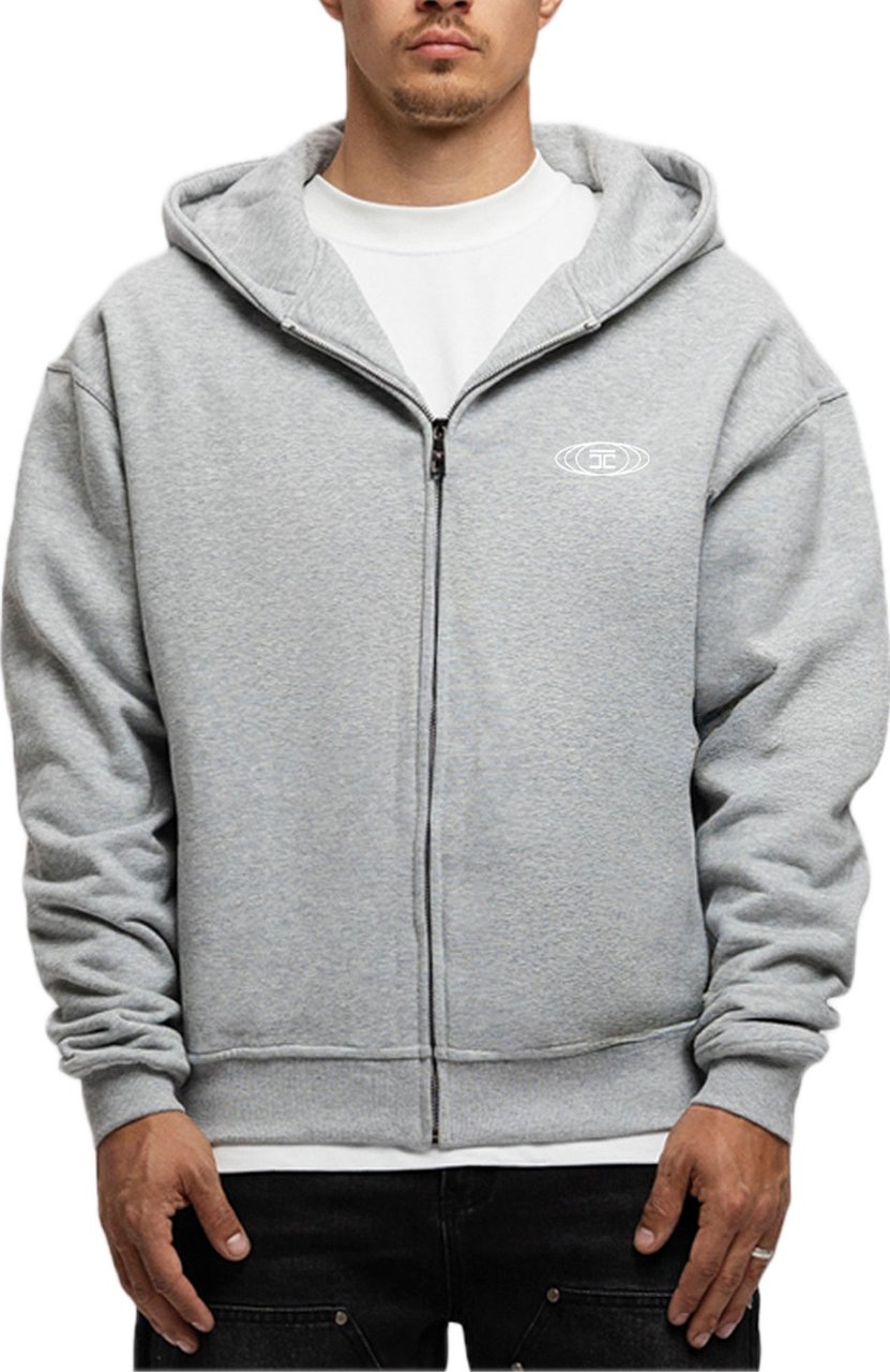 JORCUSTOM UncommonM Fl Zip Hoodie GreyMelange Grijs