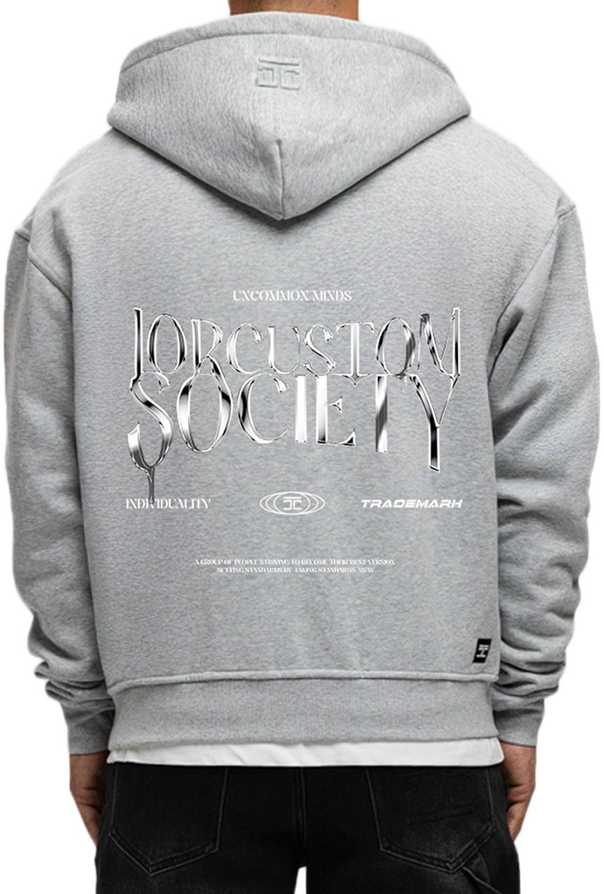 JORCUSTOM UncommonM Fl Zip Hoodie GreyMelange Grijs