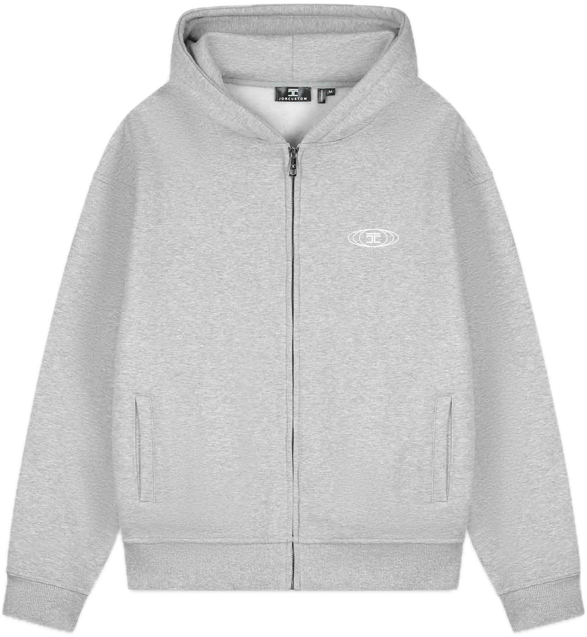 JORCUSTOM UncommonM Fl Zip Hoodie GreyMelange Grijs