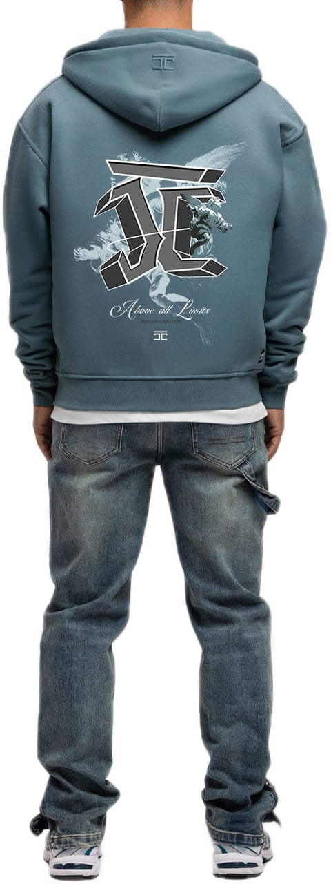 JORCUSTOM AboveAllLim Fl Zip Hoodie OceanBlue Blauw