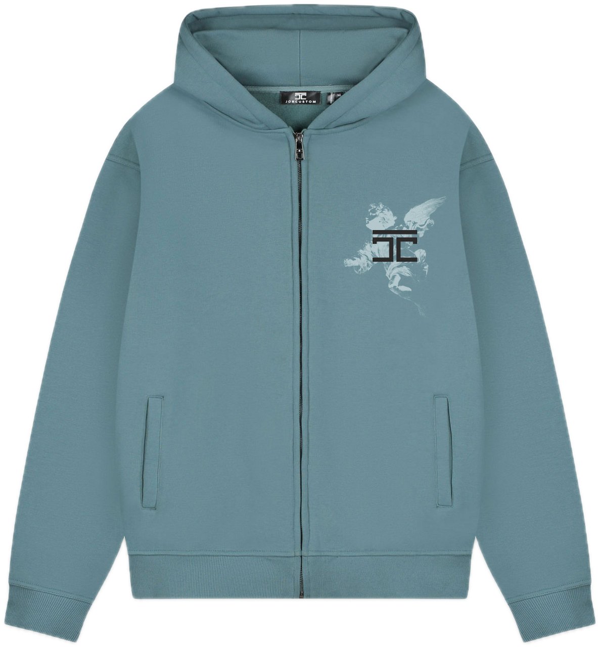 JORCUSTOM AboveAllLim Fl Zip Hoodie OceanBlue Blauw