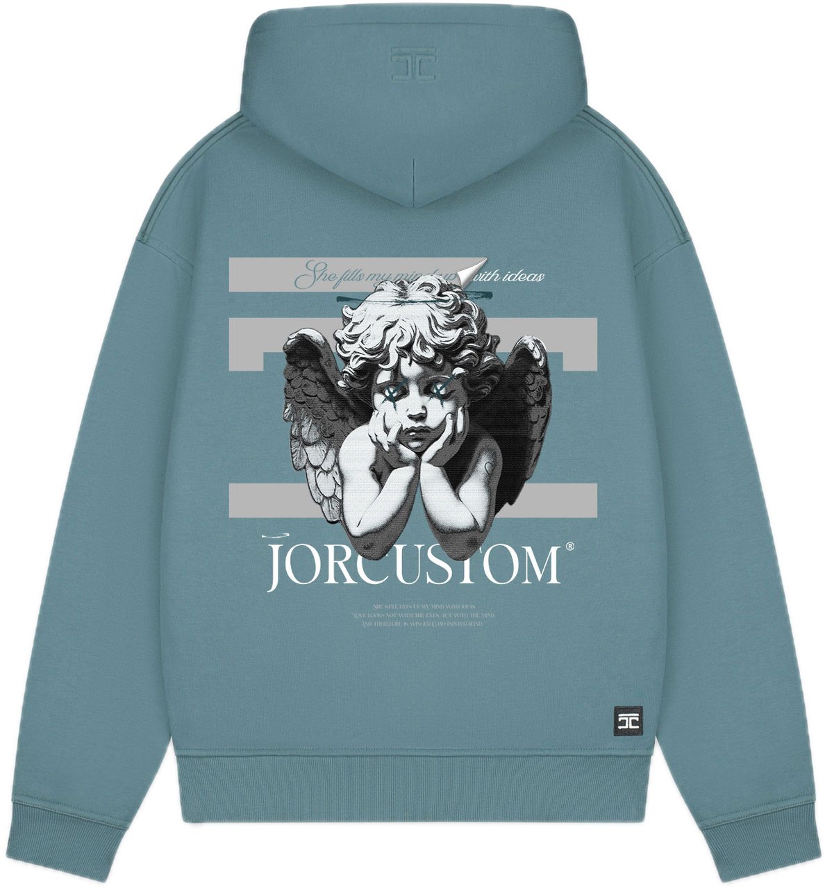 JORCUSTOM AngelTwo Fl Zip Hoodie OceanBlue Blauw