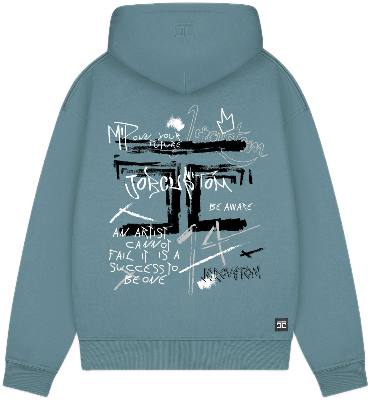 JORCUSTOM Artist Fl Zip Hoodie OceanBlue Blauw