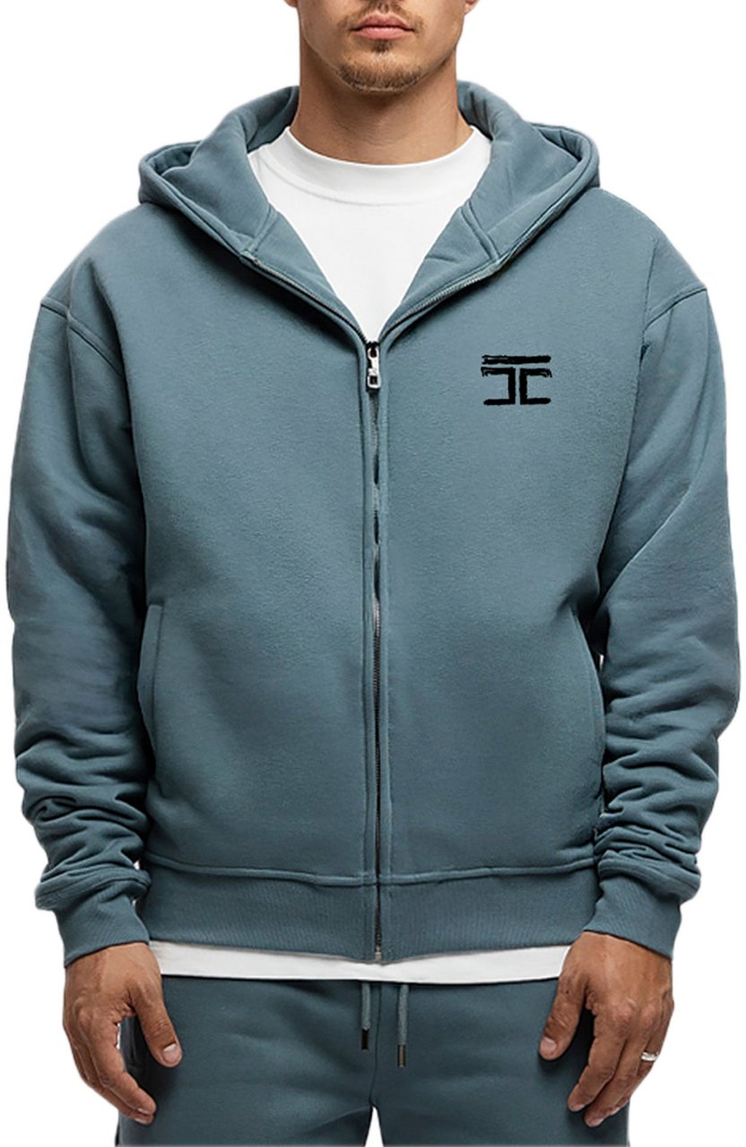 JORCUSTOM Artist Fl Zip Hoodie OceanBlue Blauw