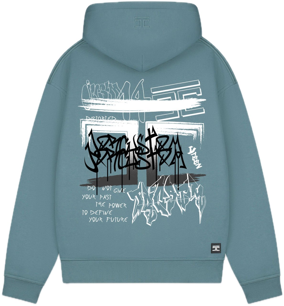 JORCUSTOM Graffiti Fl Zip Hoodie OceanBlue Blauw