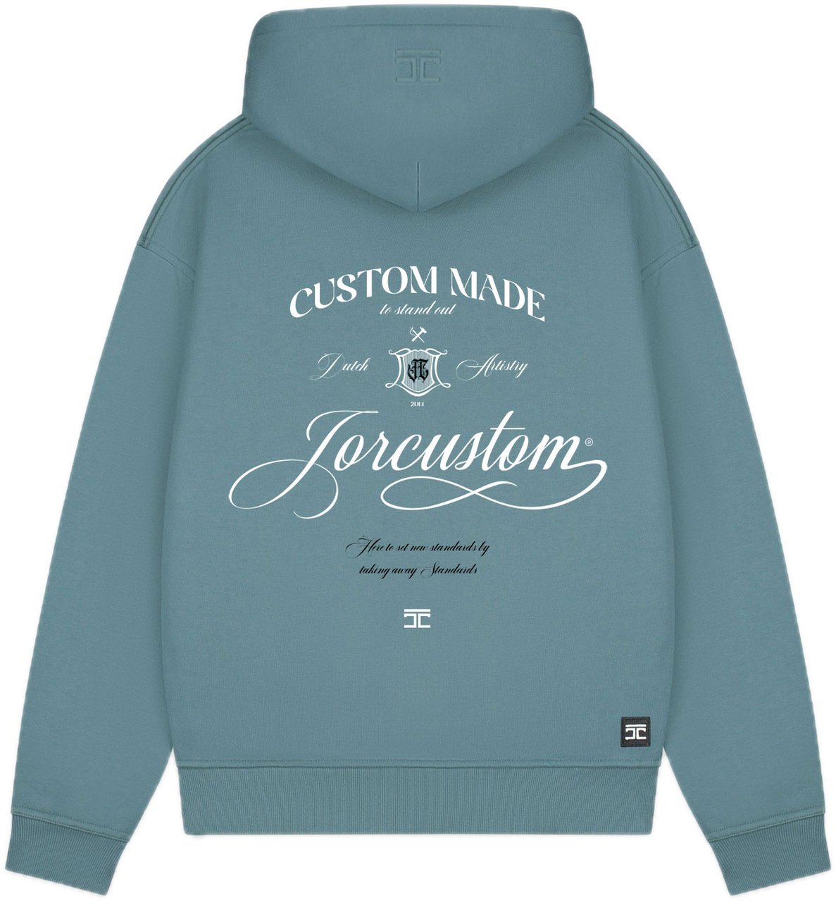 JORCUSTOM Handscript Fl Zip Hoodie OceanBlue Blauw