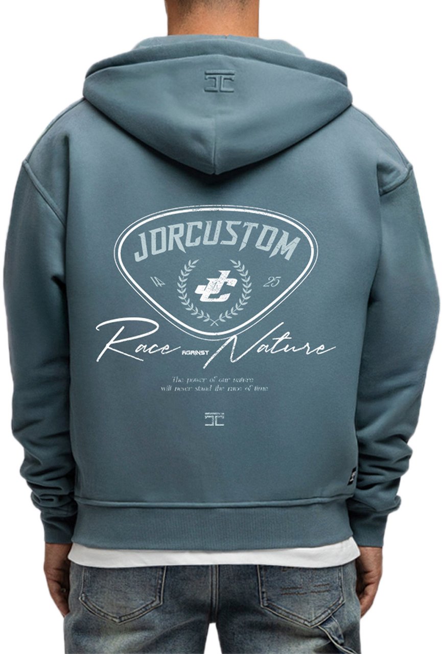 JORCUSTOM RaceAgainst Fl Zip Hoodie OceanBlue Blauw