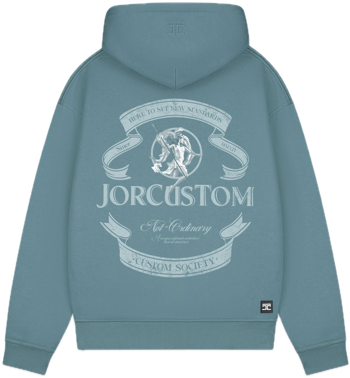 JORCUSTOM Ribbon Fl Zip Hoodie OceanBlue Blauw