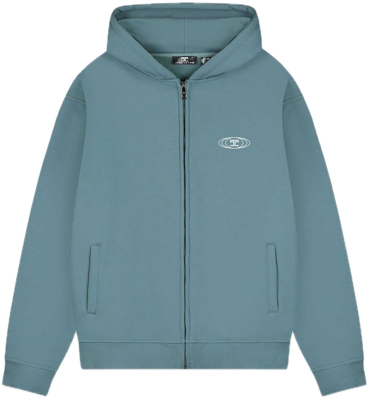 JORCUSTOM UncommonMin Fl Zip Hoodie OceanBlue Blauw