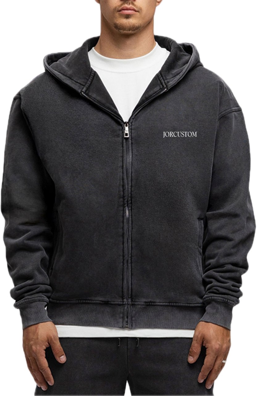 JORCUSTOM AngelTwo Fl Zip Hoodie AcidGrey Grijs