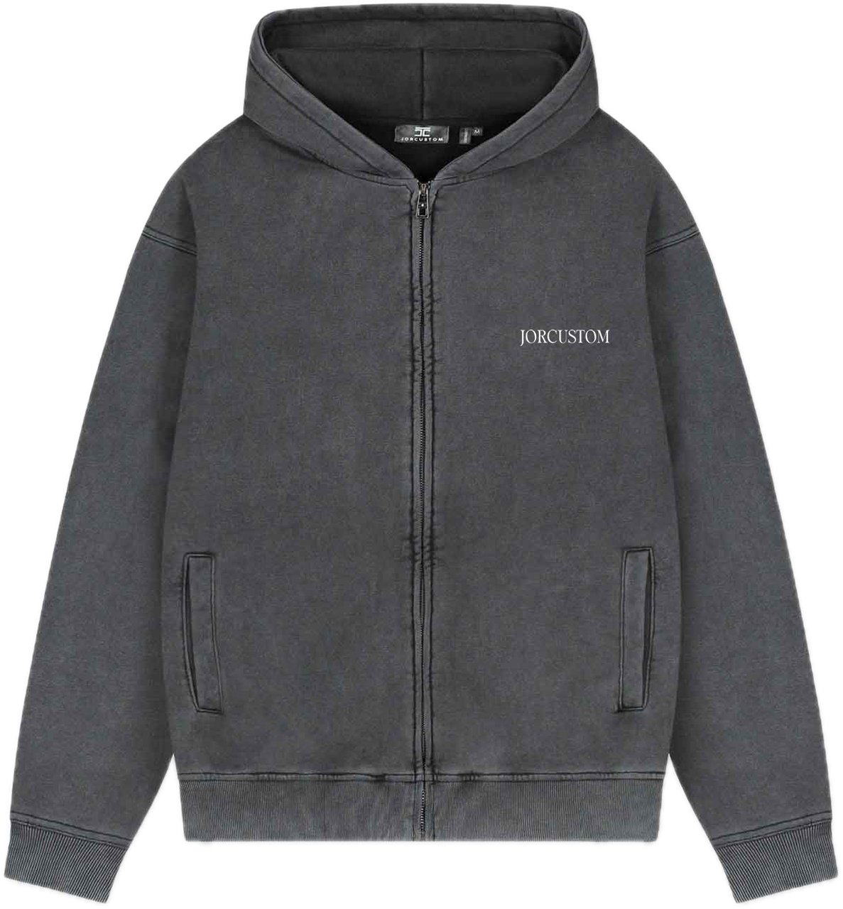JORCUSTOM AngelTwo Fl Zip Hoodie AcidGrey Grijs