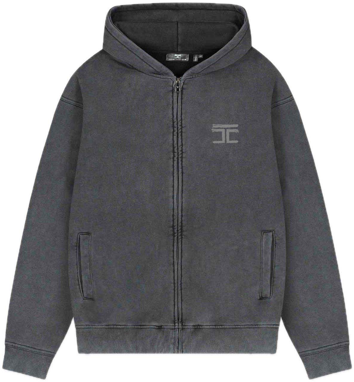 JORCUSTOM Artist Fl Zip Hoodie AcidGrey Grijs