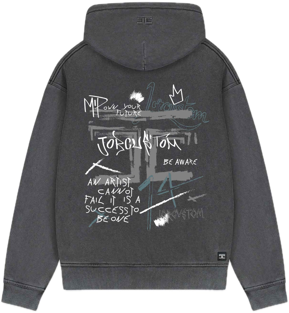 JORCUSTOM Artist Fl Zip Hoodie AcidGrey Grijs