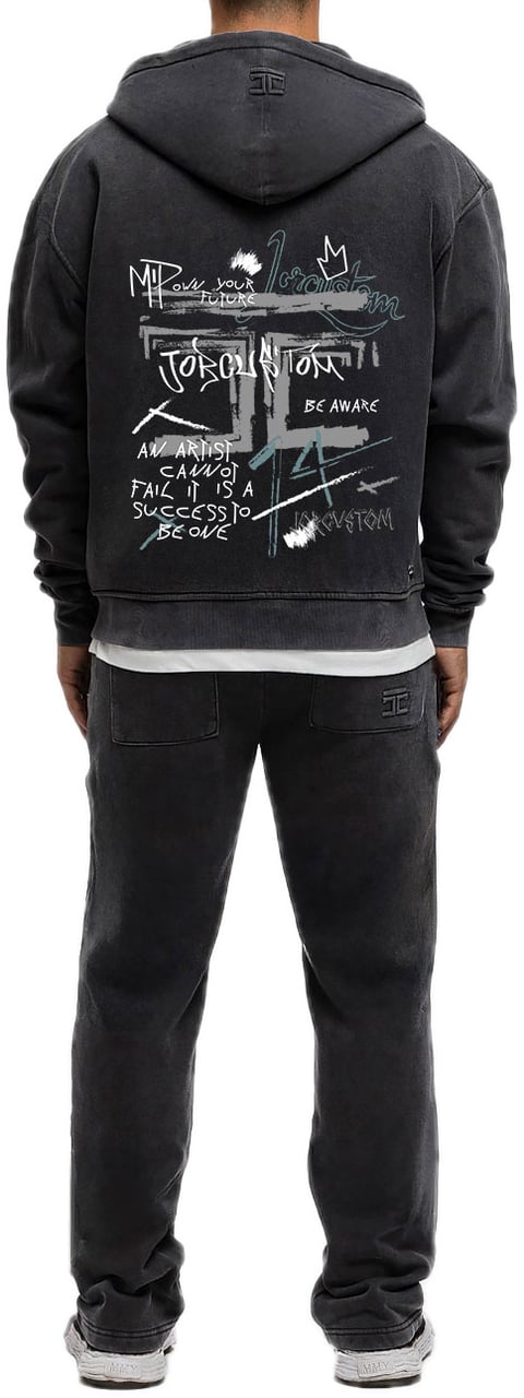 JORCUSTOM Artist Fl Zip Hoodie AcidGrey Grijs