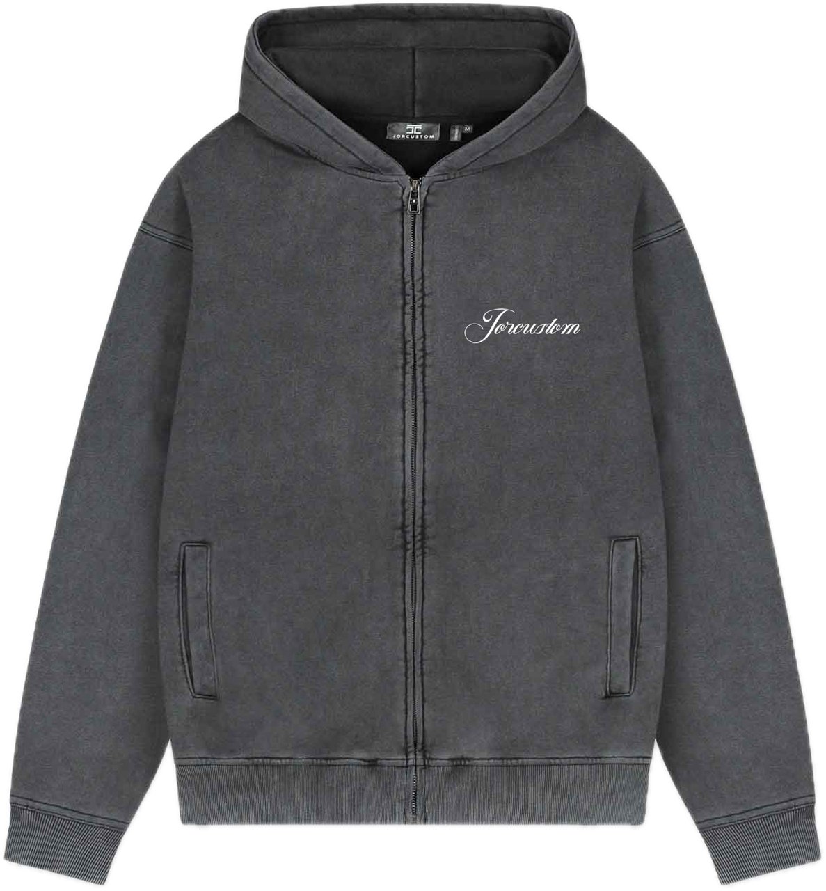 JORCUSTOM CustomUnive Fl Zip Hoodie AcidGrey Grijs