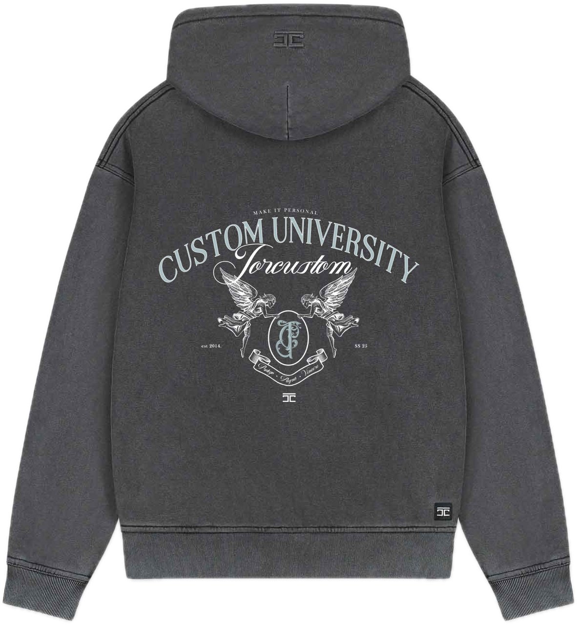 JORCUSTOM CustomUnive Fl Zip Hoodie AcidGrey Grijs