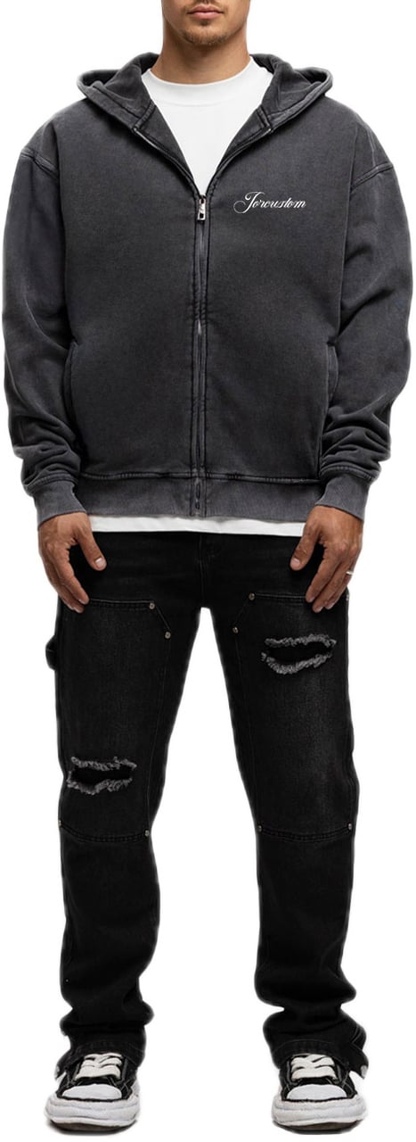 JORCUSTOM CustomUnive Fl Zip Hoodie AcidGrey Grijs