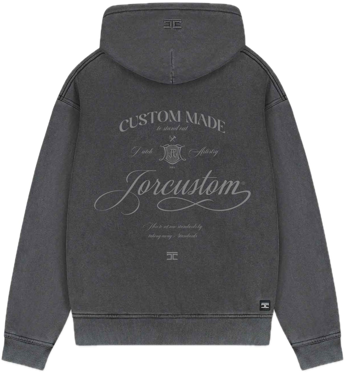 JORCUSTOM Handscript Fl Zip Hoodie AcidGrey Grijs