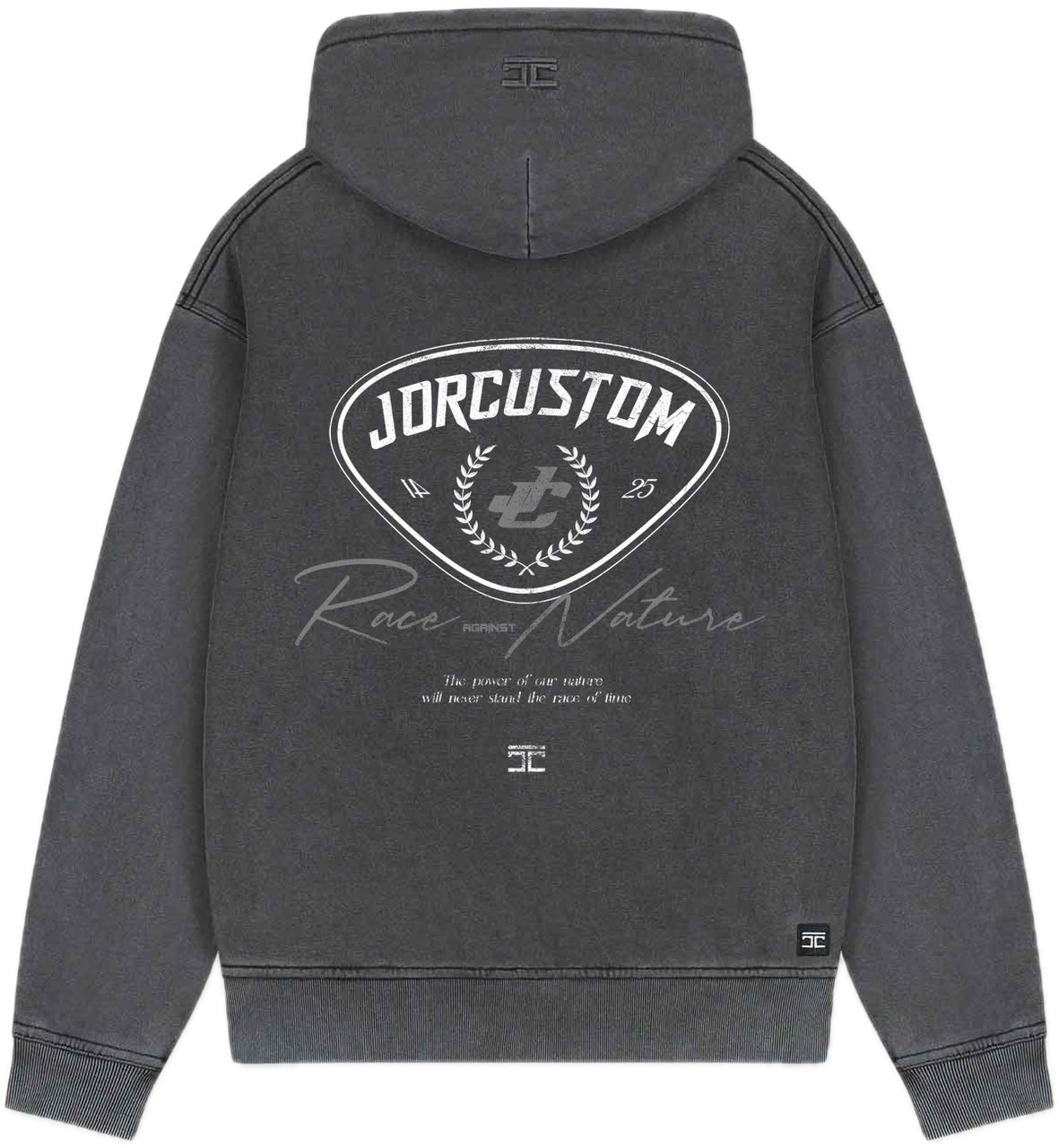 JORCUSTOM RaceAgainst Fl Zip Hoodie AcidGrey Grijs