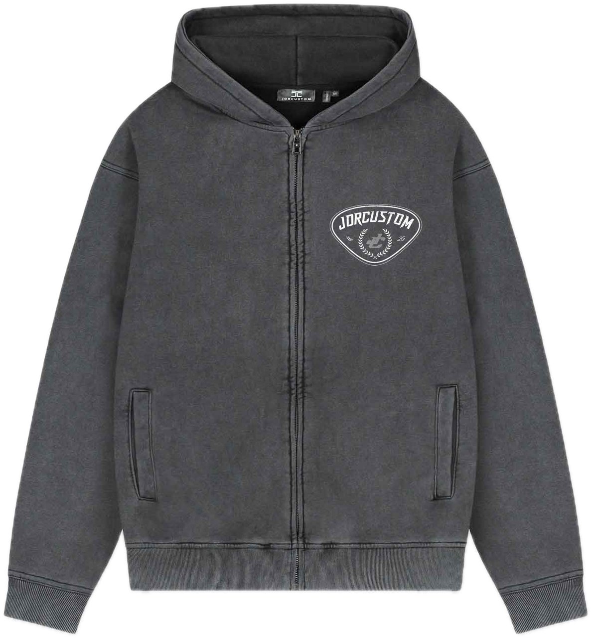 JORCUSTOM RaceAgainst Fl Zip Hoodie AcidGrey Grijs