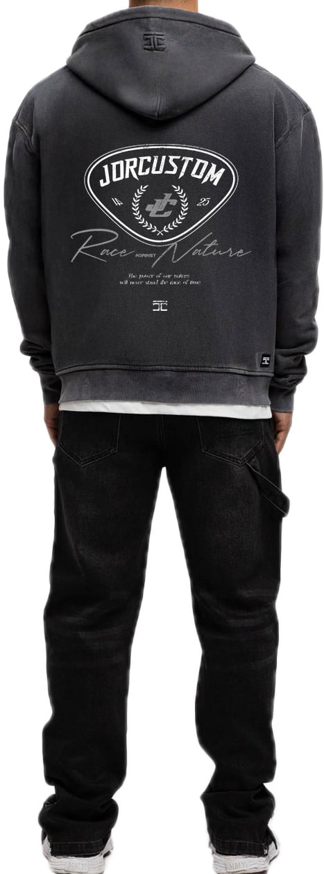 JORCUSTOM RaceAgainst Fl Zip Hoodie AcidGrey Grijs