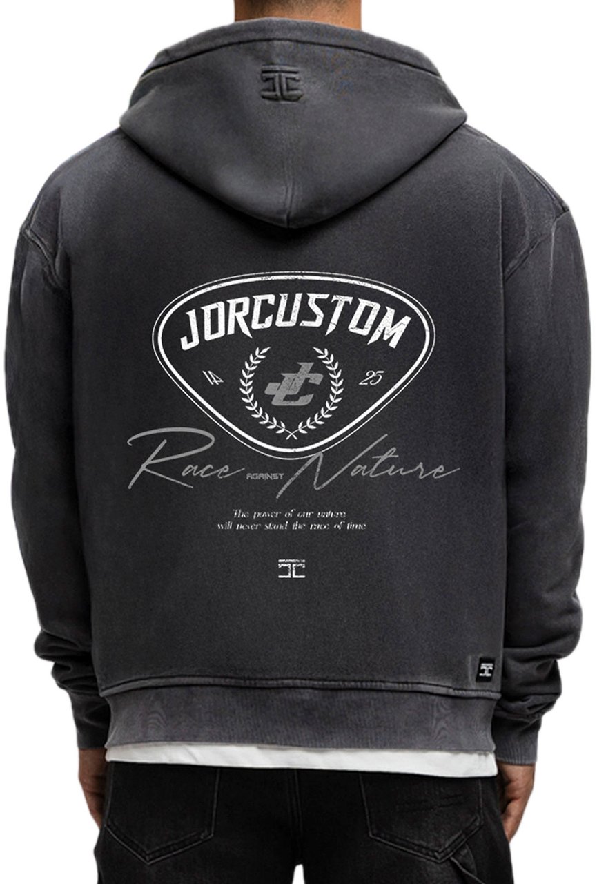 JORCUSTOM RaceAgainst Fl Zip Hoodie AcidGrey Grijs