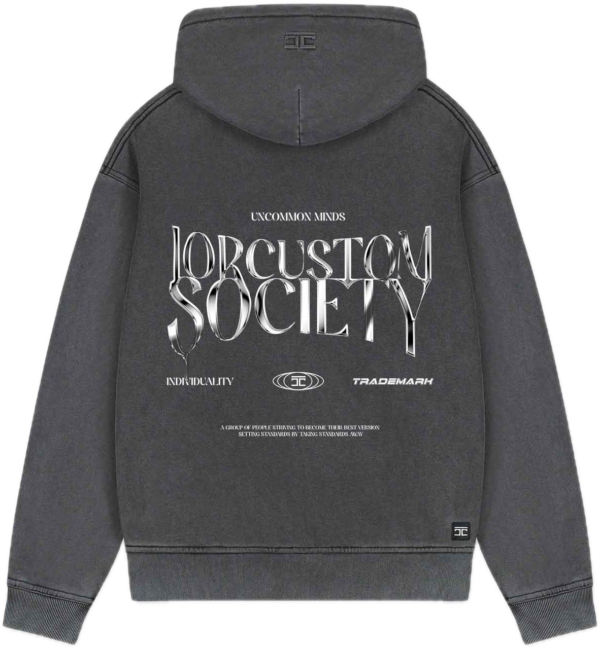 JORCUSTOM UncommonMin Fl Zip Hoodie AcidGrey Grijs