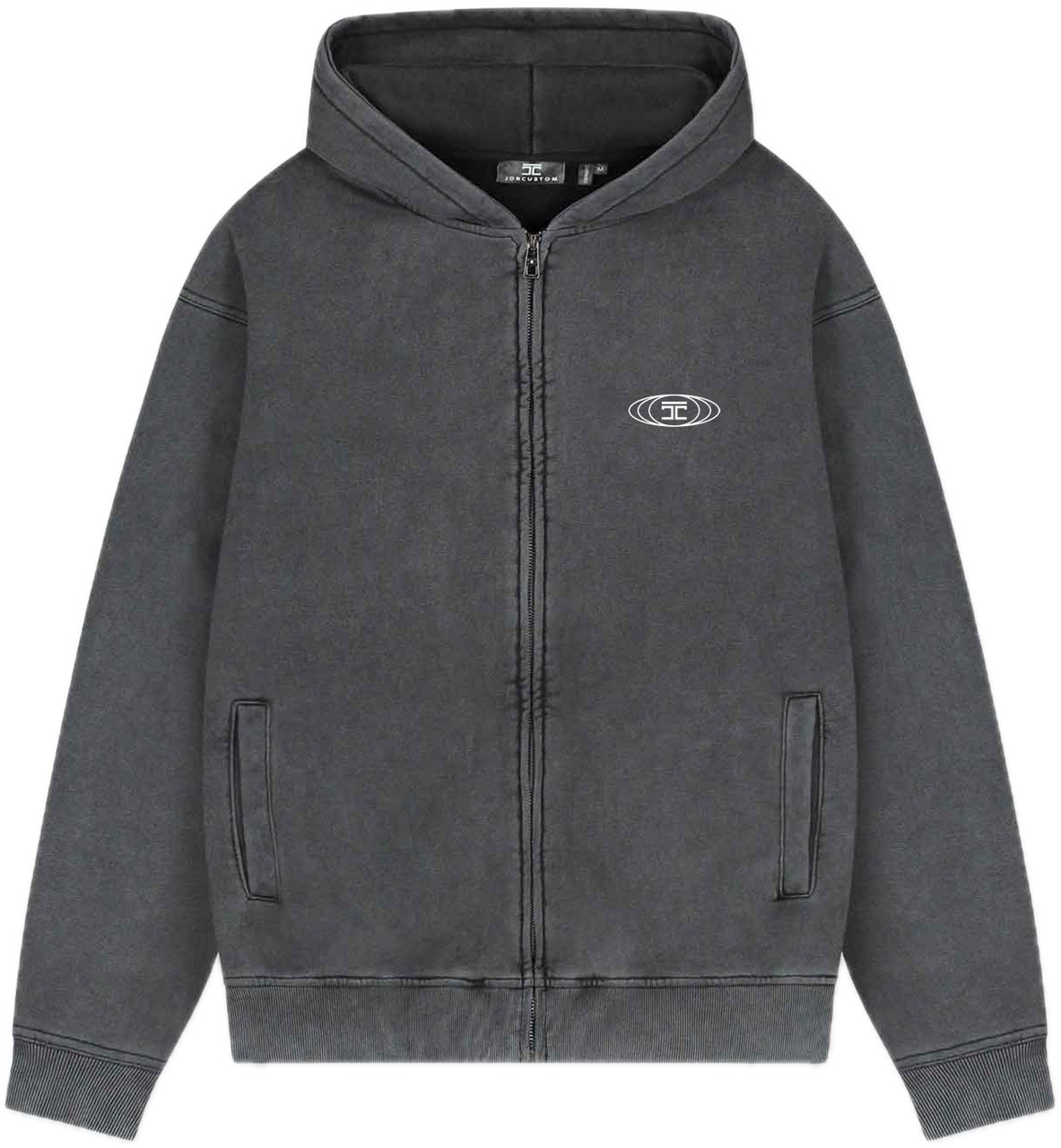 JORCUSTOM UncommonMin Fl Zip Hoodie AcidGrey Grijs