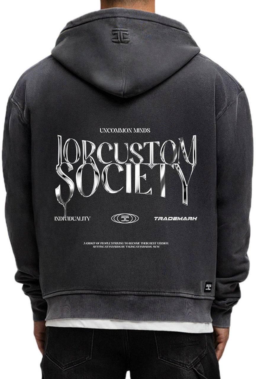 JORCUSTOM UncommonMin Fl Zip Hoodie AcidGrey Grijs