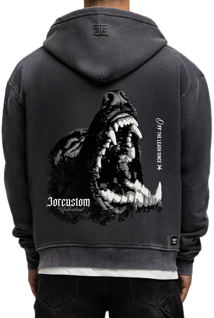 JORCUSTOM Unleashed Fl Zip Hoodie AcidGrey Grijs