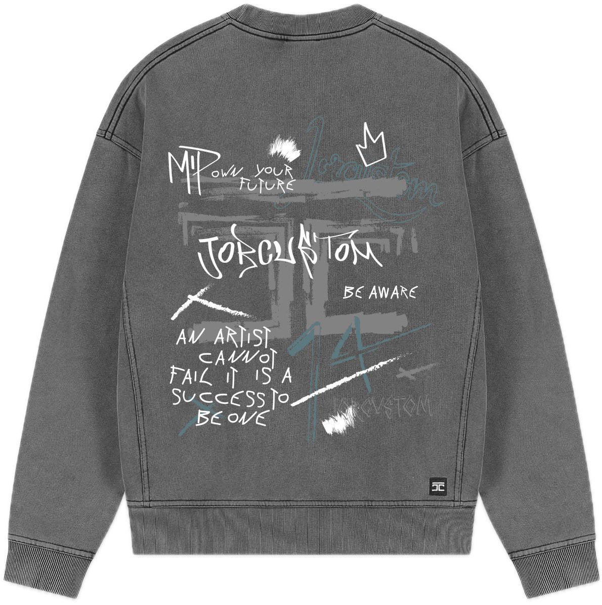 JORCUSTOM Artist Fl Sweater AcidGrey Grijs