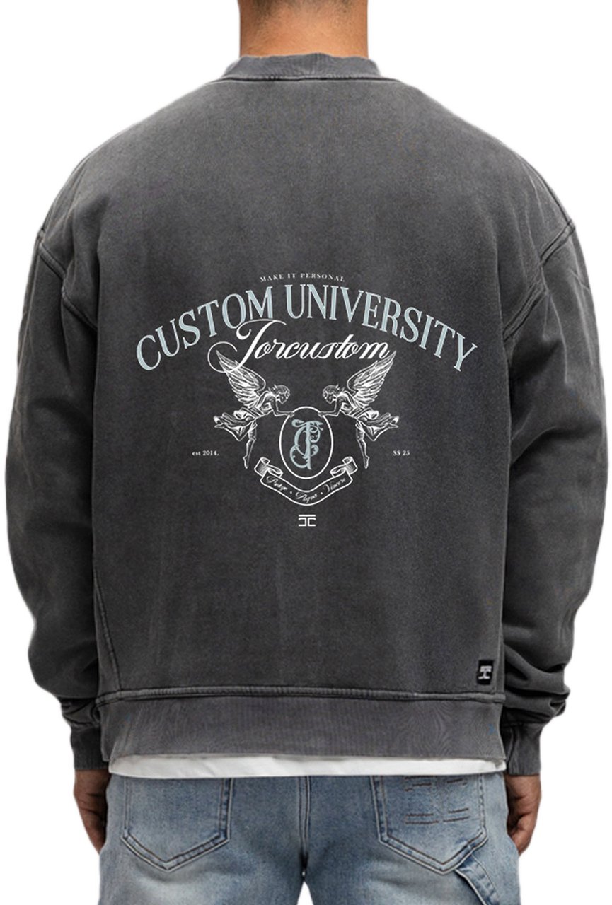 JORCUSTOM CustomUniversit Fl Sweater AcidGrey Grijs