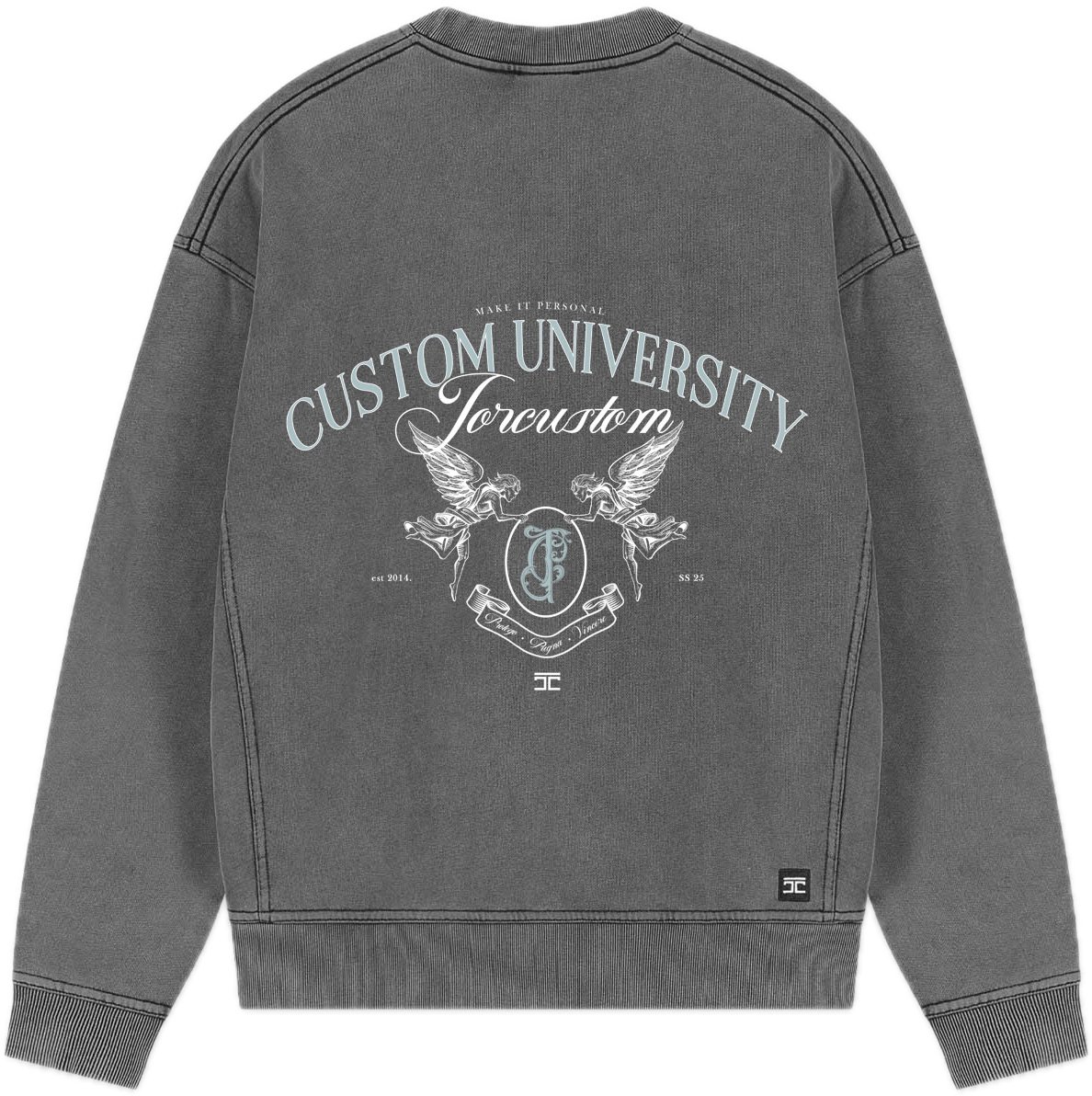 JORCUSTOM CustomUniversit Fl Sweater AcidGrey Grijs
