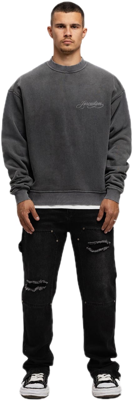 JORCUSTOM Handscript Fl Sweater AcidGrey Grijs