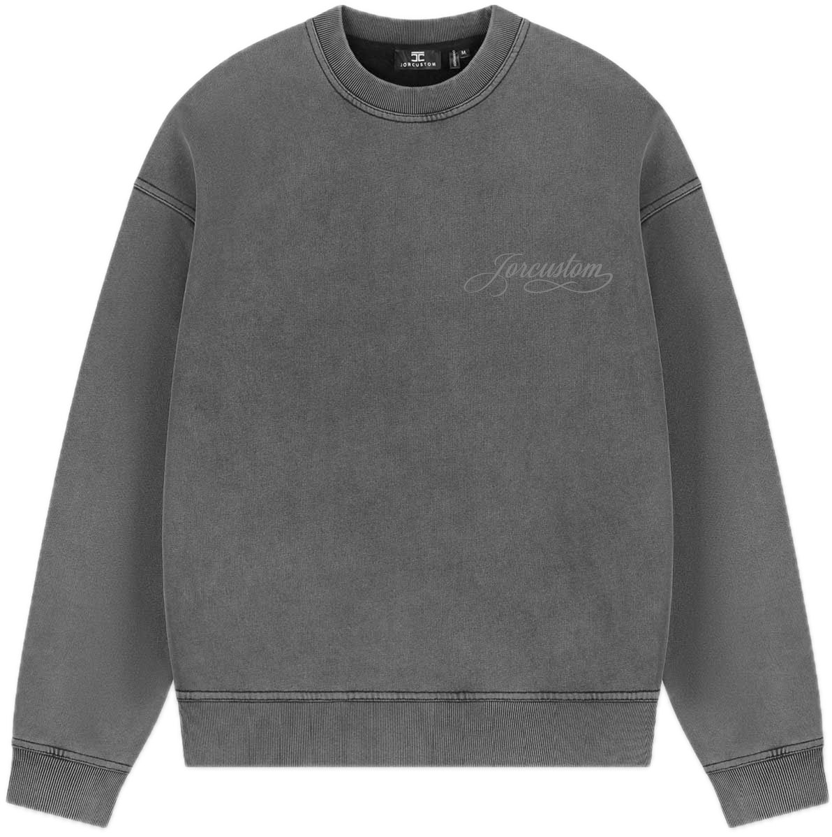 JORCUSTOM Handscript Fl Sweater AcidGrey Grijs
