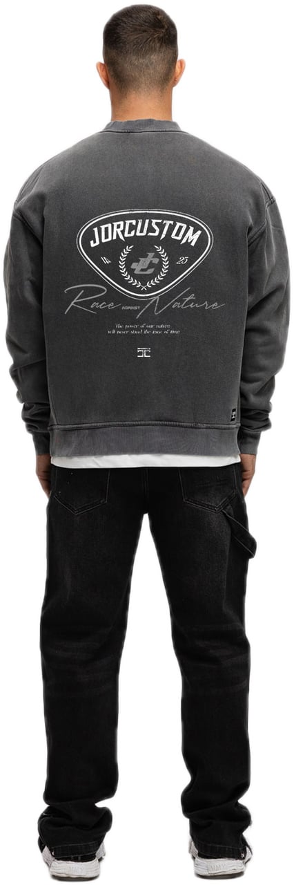 JORCUSTOM RaceAgainstNatu Fl Sweater AcidGrey Grijs