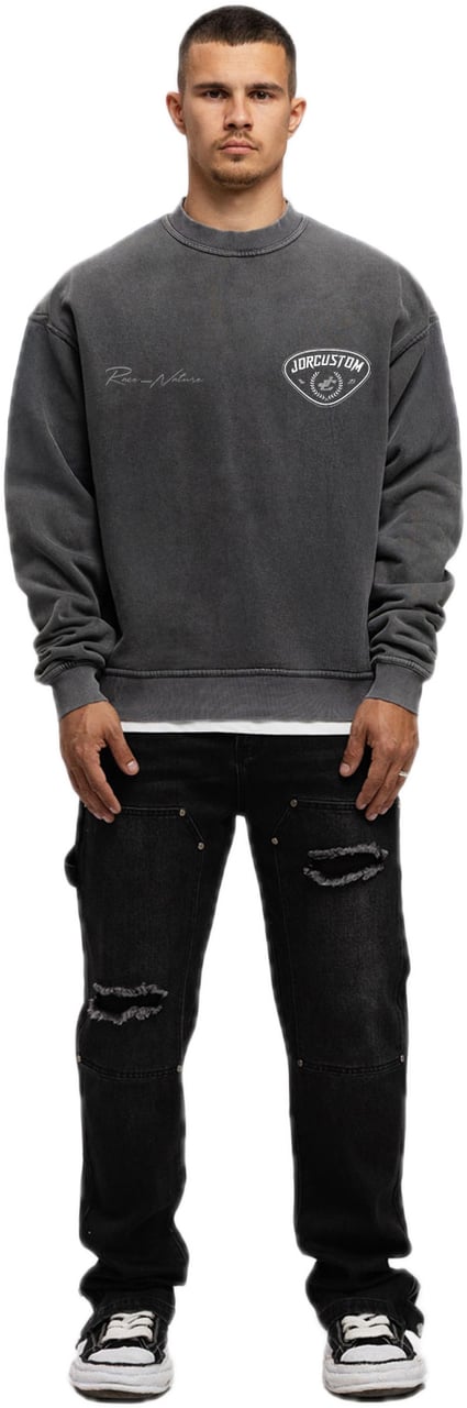 JORCUSTOM RaceAgainstNatu Fl Sweater AcidGrey Grijs