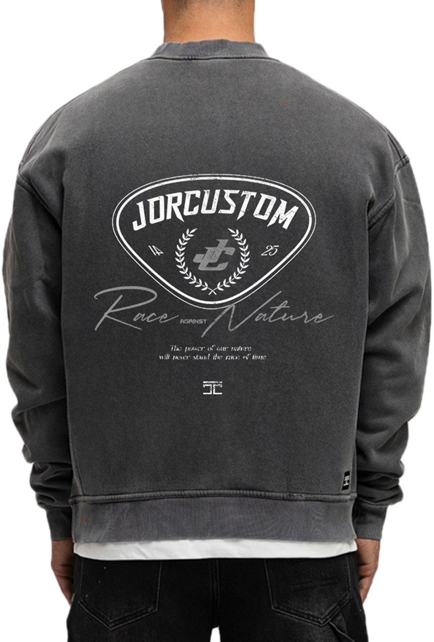 JORCUSTOM RaceAgainstNatu Fl Sweater AcidGrey Grijs