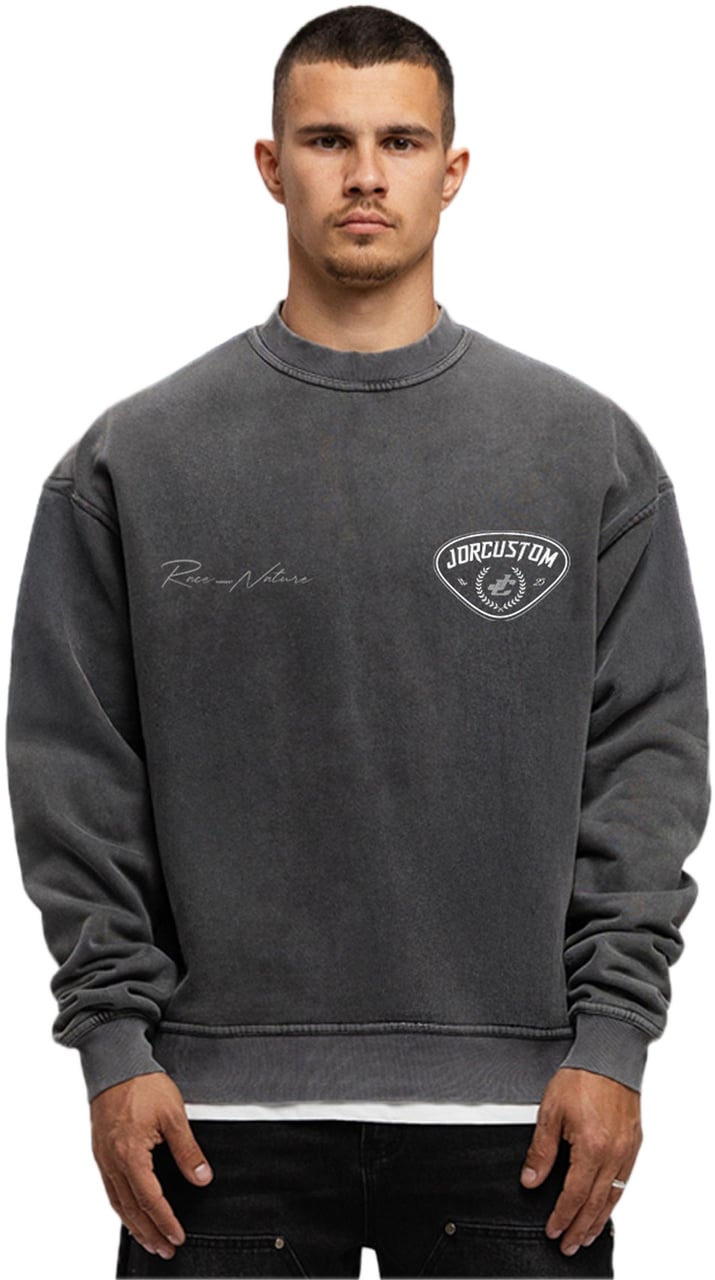 JORCUSTOM RaceAgainstNatu Fl Sweater AcidGrey Grijs