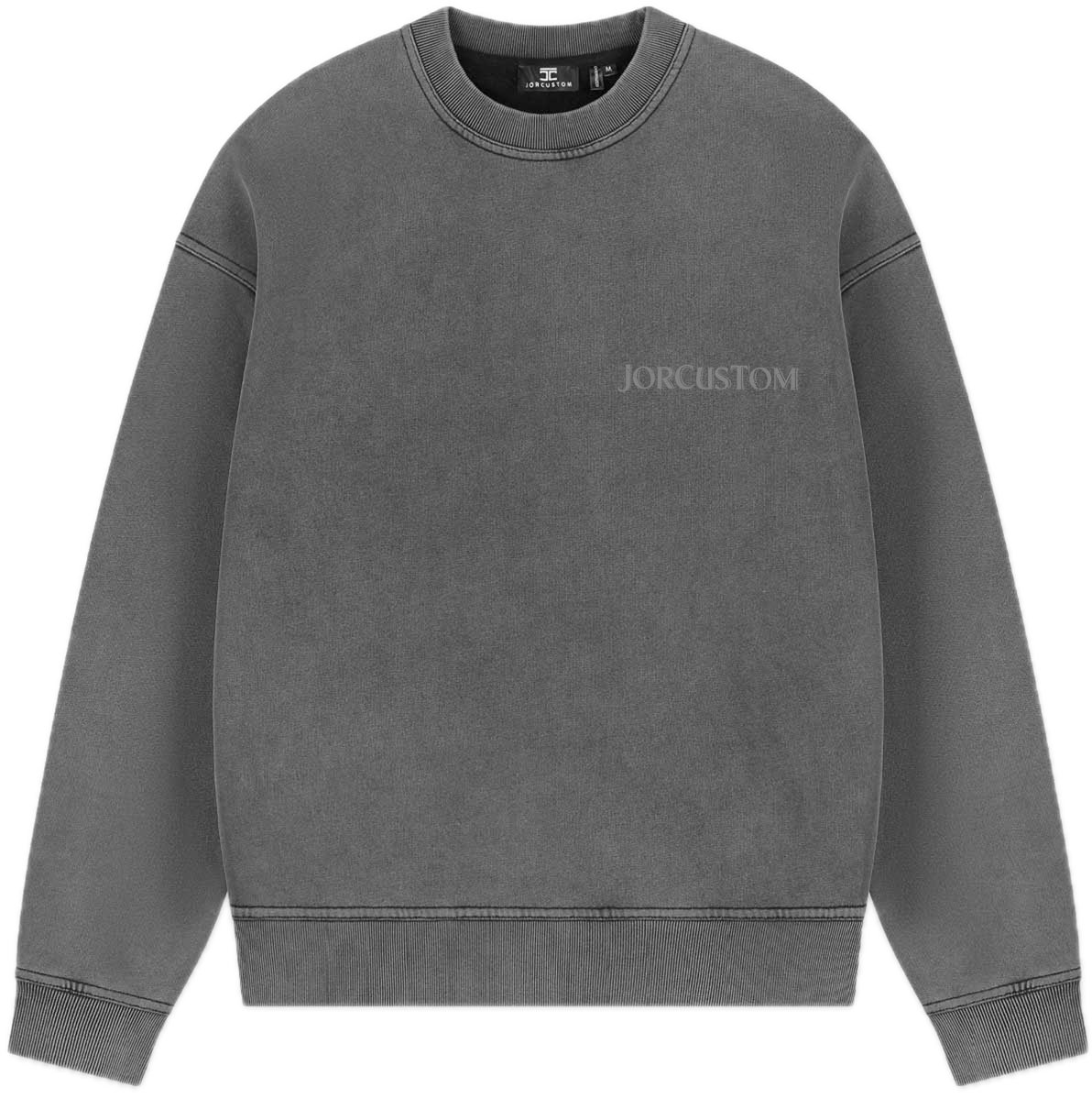 JORCUSTOM Ribbon Fl Sweater AcidGrey Grijs