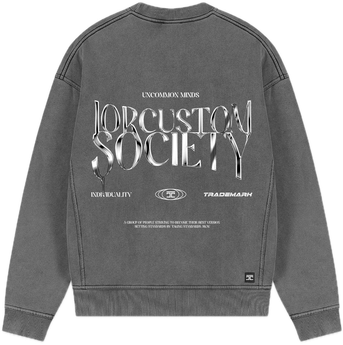 JORCUSTOM UncommonMinds Fl Sweater AcidGrey Grijs
