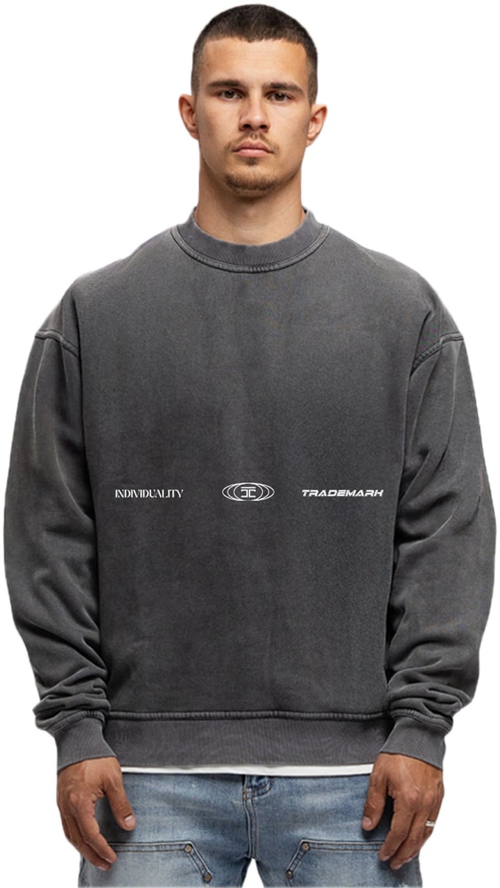 JORCUSTOM UncommonMinds Fl Sweater AcidGrey Grijs