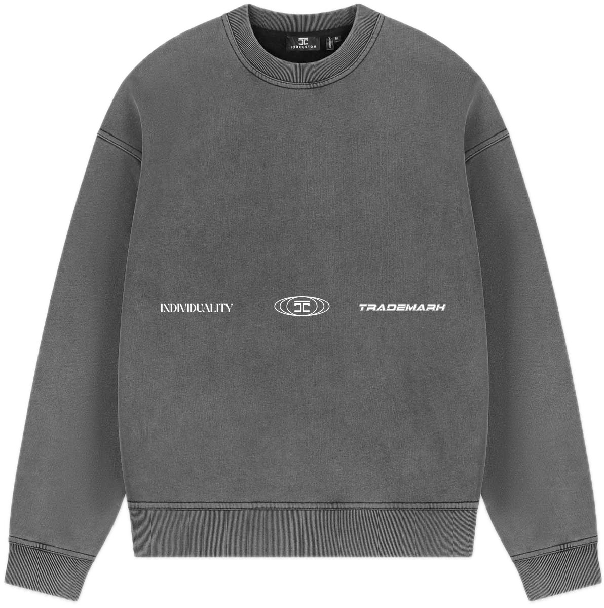JORCUSTOM UncommonMinds Fl Sweater AcidGrey Grijs