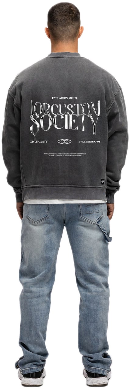 JORCUSTOM UncommonMinds Fl Sweater AcidGrey Grijs