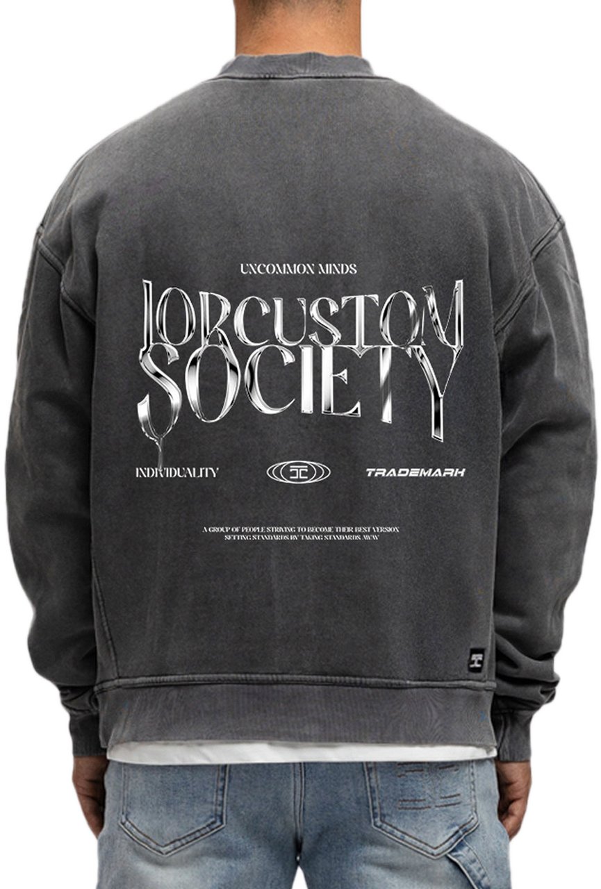 JORCUSTOM UncommonMinds Fl Sweater AcidGrey Grijs