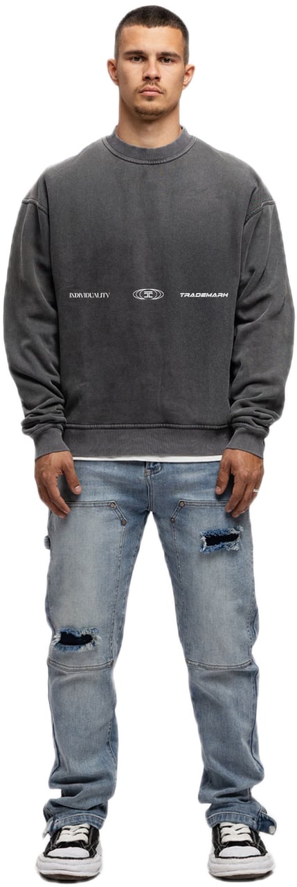 JORCUSTOM UncommonMinds Fl Sweater AcidGrey Grijs