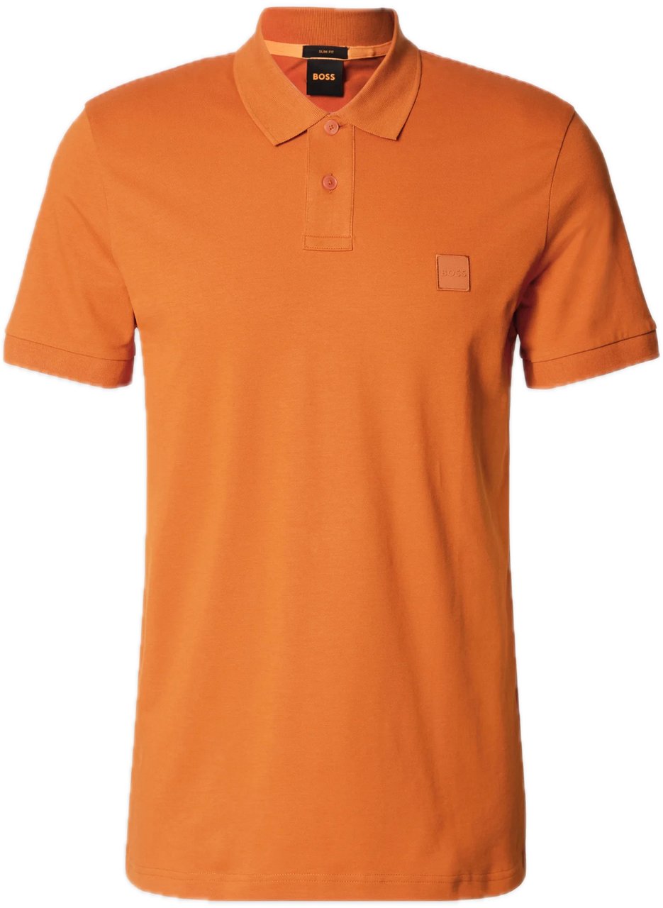 Boss Slim-fit polo met logopatch Oranje