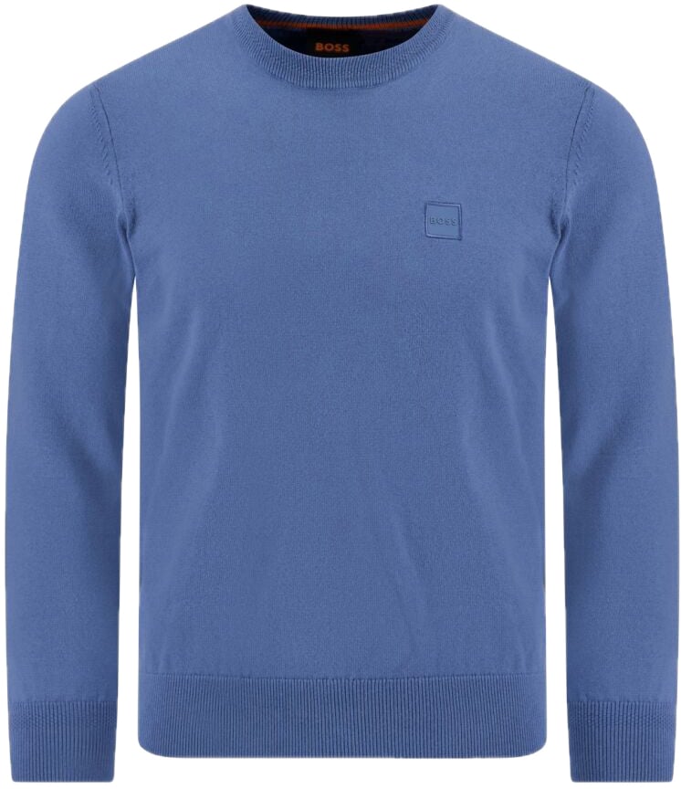 Boss Trui van katoen met logolabel Blauw