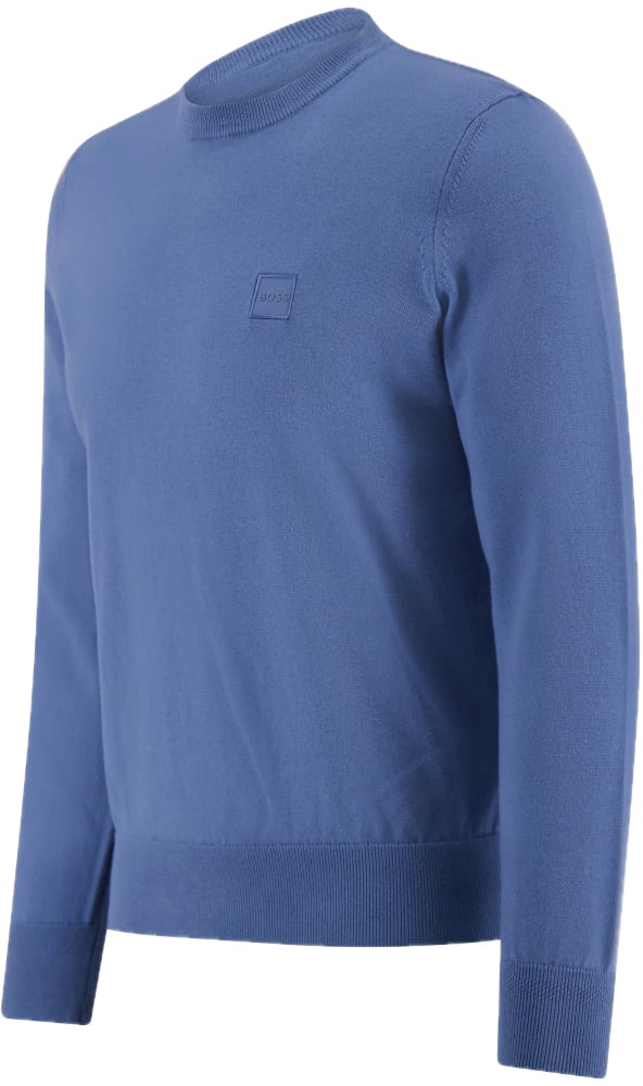Boss Trui van katoen met logolabel Blauw