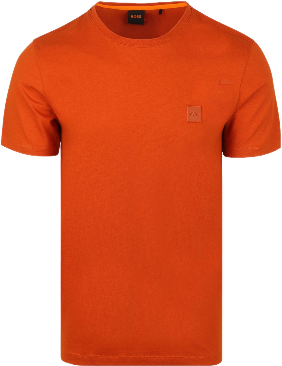 Boss T-shirt met logopatch Oranje